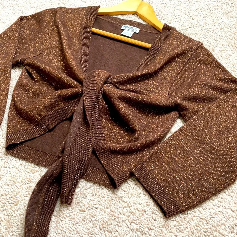 Y2K Vintage cropped bolero cardigan Size S - Picture 2 of 8